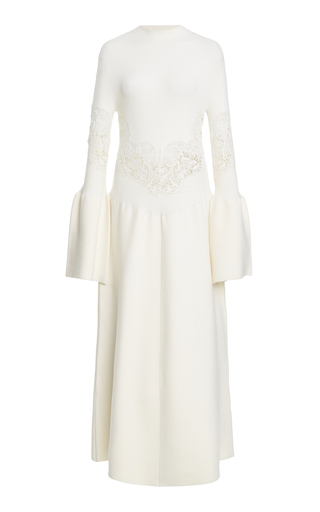 Lower Impact Compact Wool-Blend Rib Knit Maxi Dress