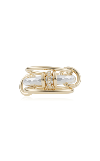 Gemini 18K Yellow Gold, Sterling Silver Diamond Ring